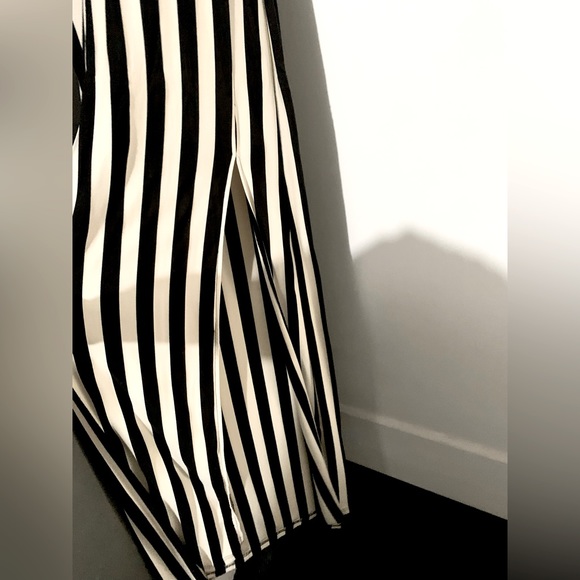 Foreign Exchange Striped Black Cream Maxi Dress Small - Picture 6 of 8